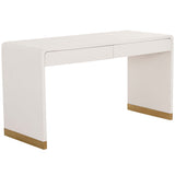 Ilona Desk, Oyster Shagreen-Furniture - Office-High Fashion Home