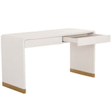 Ilona Desk, Oyster Shagreen-Furniture - Office-High Fashion Home