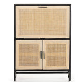 Caprice Bar Cabinet, Black Wash Mango-Furniture - Storage-High Fashion Home