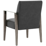 Earl Leather Arm Chair, Brentwood Charcoal-Furniture - Dining-High Fashion Home