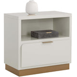 Jenkins Nightstand, High Gloss Cream-Furniture - Bedroom-High Fashion Home