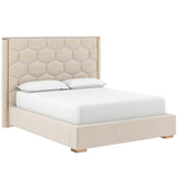 Alisha Bed, Meg Taupe-Furniture - Bedroom-High Fashion Home