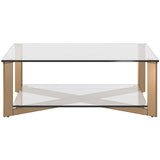 Xavier Square Coffee Table, Antique Brass-Furniture - Accent Tables-High Fashion Home