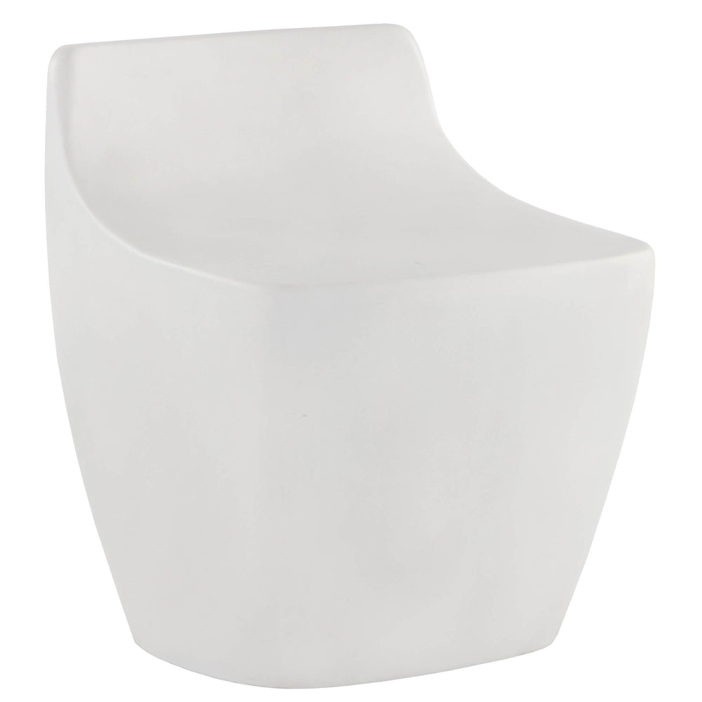 Ledger Stool, White-Furniture - Chairs-High Fashion Home