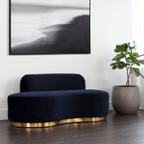 Cassey Bench, Meg Indigo-Furniture - Benches-High Fashion Home