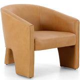 Fae Leather Chair, Palermo Butterscotch-Furniture - Chairs-High Fashion Home