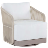 Allariz Outdoor Swivel Chair, Stinson White-Furniture - Chairs-High Fashion Home