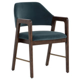 Milton Arm Chair, Meg Dusty Teal/Smoke Acacia, Set of 2-Furniture - Dining-High Fashion Home