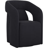 Kendrick Wheeled Dining Chair, Abbington Black-Furniture - Dining-High Fashion Home