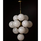 La Dame Chandelier, Swirl Glass Natural Brass-High Fashion Home