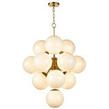 La Dame Chandelier, Swirl Glass Natural Brass-High Fashion Home