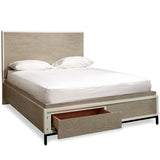 Spencer Queen Storage Bed, Gray/Parchment-Furniture - Bedroom-High Fashion Home