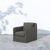 Dade Outdoor Swivel Chair, Charcoal-Furniture - Chairs-High Fashion Home