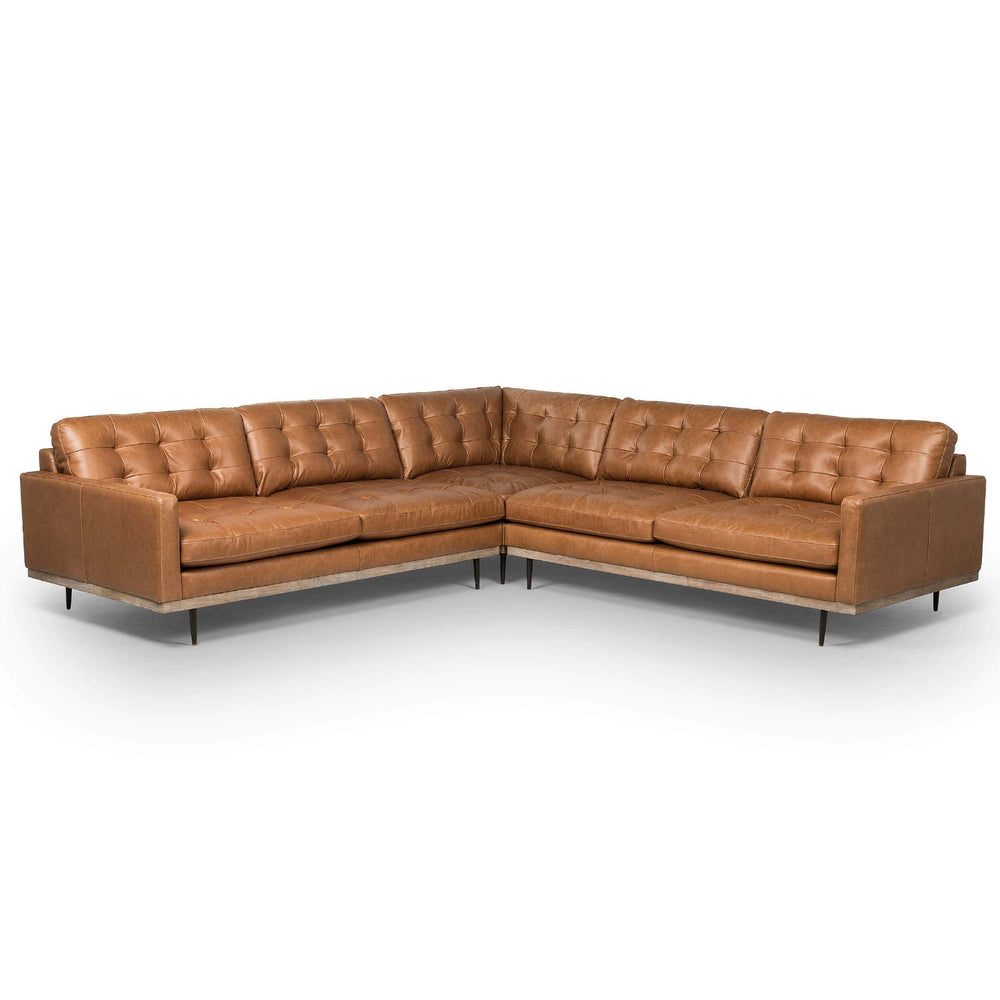 Lexi 3-Piece Leather Sectional, Sonoma Butterscotch-Furniture - Sofas-High Fashion Home