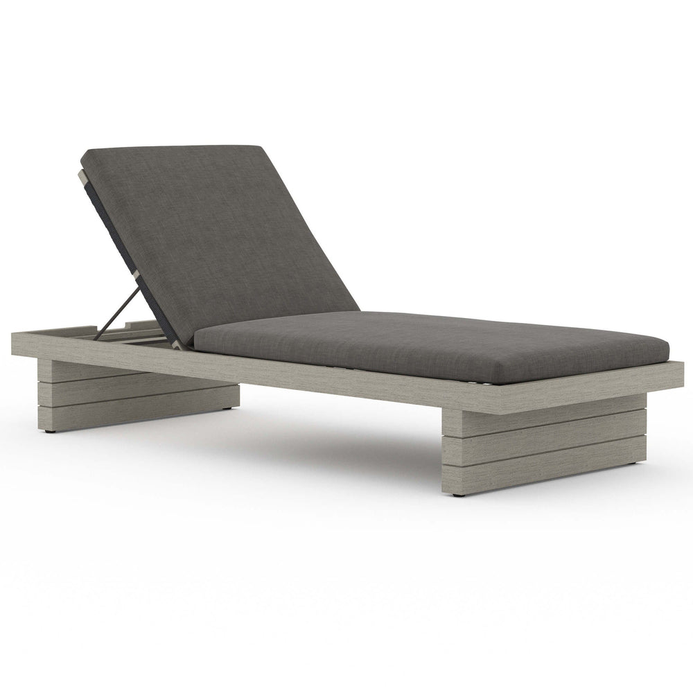 Leroy Outdoor Chaise, Charcoal/Weathered Grey-Furniture - Chairs-High Fashion Home