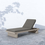 Leroy Outdoor Chaise, Charcoal/Weathered Grey-Furniture - Chairs-High Fashion Home