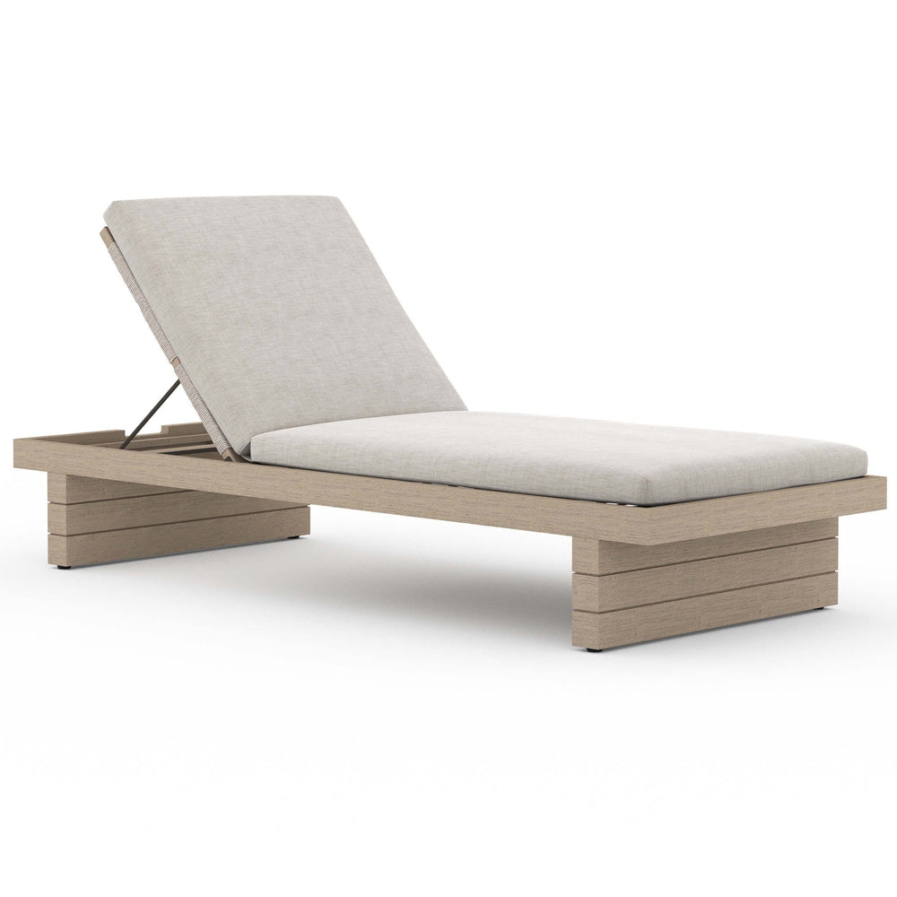 Leroy Outdoor Chaise, Stone Grey/Washed Brown-Furniture - Chairs-High Fashion Home