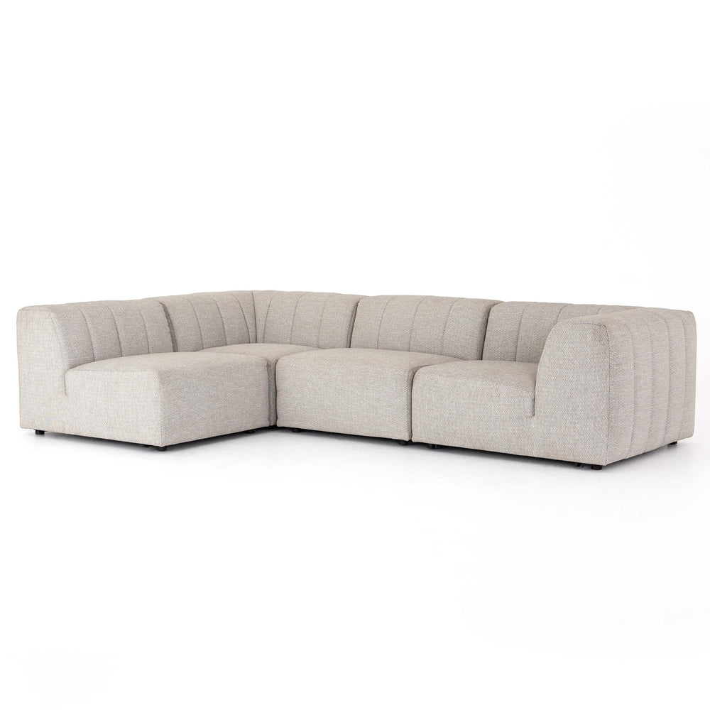 Gwen Outdoor 4-Piece Sectional, Faye Ash-Furniture - Sofas-High Fashion Home