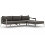 Sherwood Outdoor 2 Piece RAF Sectional, Charcoal/Weather Grey-Furniture - Sofas-High Fashion Home