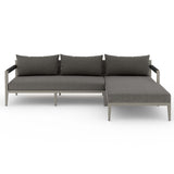 Sherwood Outdoor 2 Piece RAF Sectional, Charcoal/Weather Grey-Furniture - Sofas-High Fashion Home