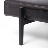 Fawkes Leather Bench, Brushed Ebony-Furniture - Chairs-High Fashion Home