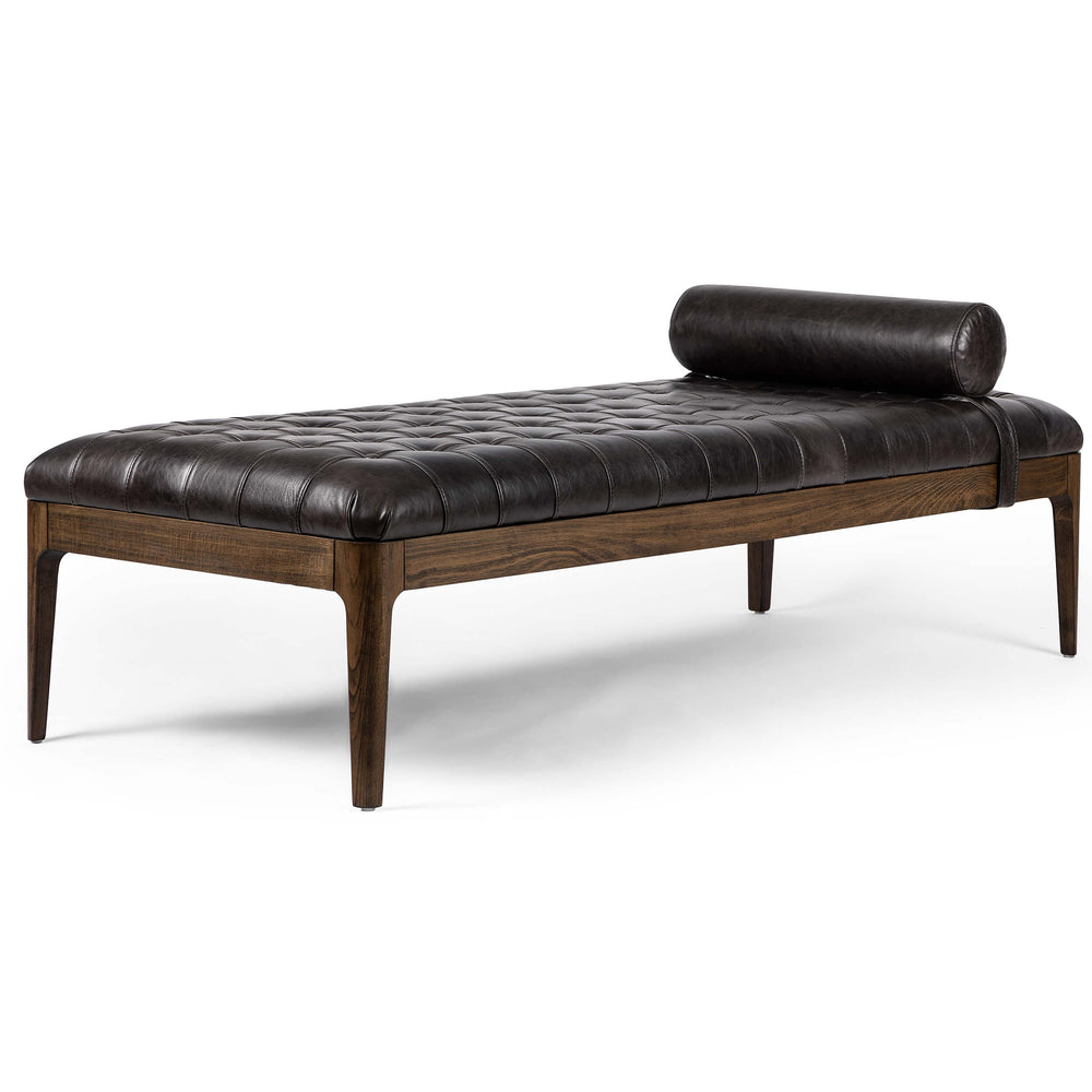 Joanna Leather Bench, Sonoma Black