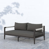 Sherwood 63" Outdoor Sofa, Charcoal/Bronze-Furniture - Sofas-High Fashion Home