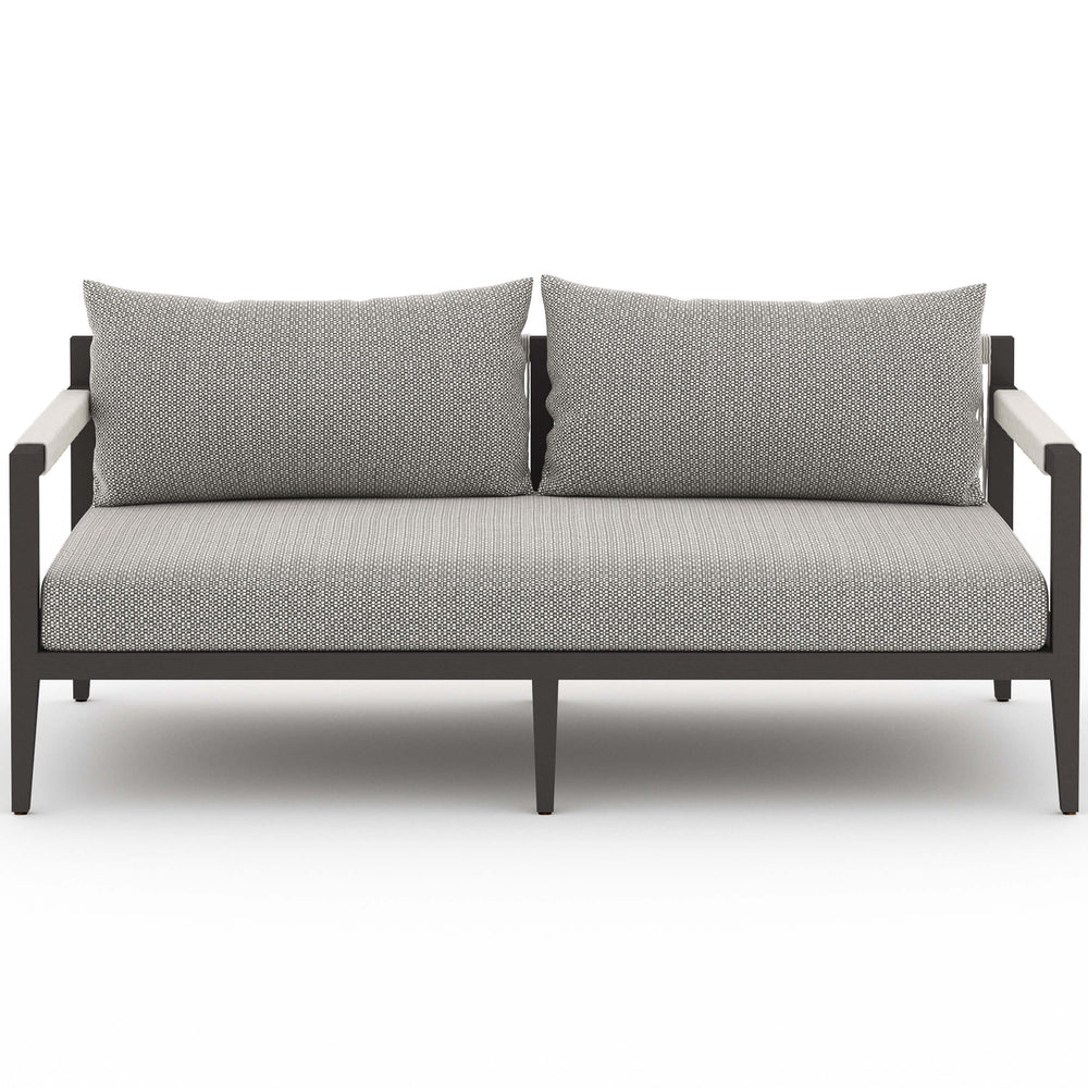 Sherwood 63" Outdoor Sofa, Faye Ash/Bronze-Furniture - Sofas-High Fashion Home