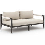 Sherwood 63" Outdoor Sofa, Faye Sand/Bronze-Furniture - Sofas-High Fashion Home