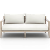 Sherwood 63" Outdoor Sofa, Natural Ivory/Washed Brown-Furniture - Sofas-High Fashion Home