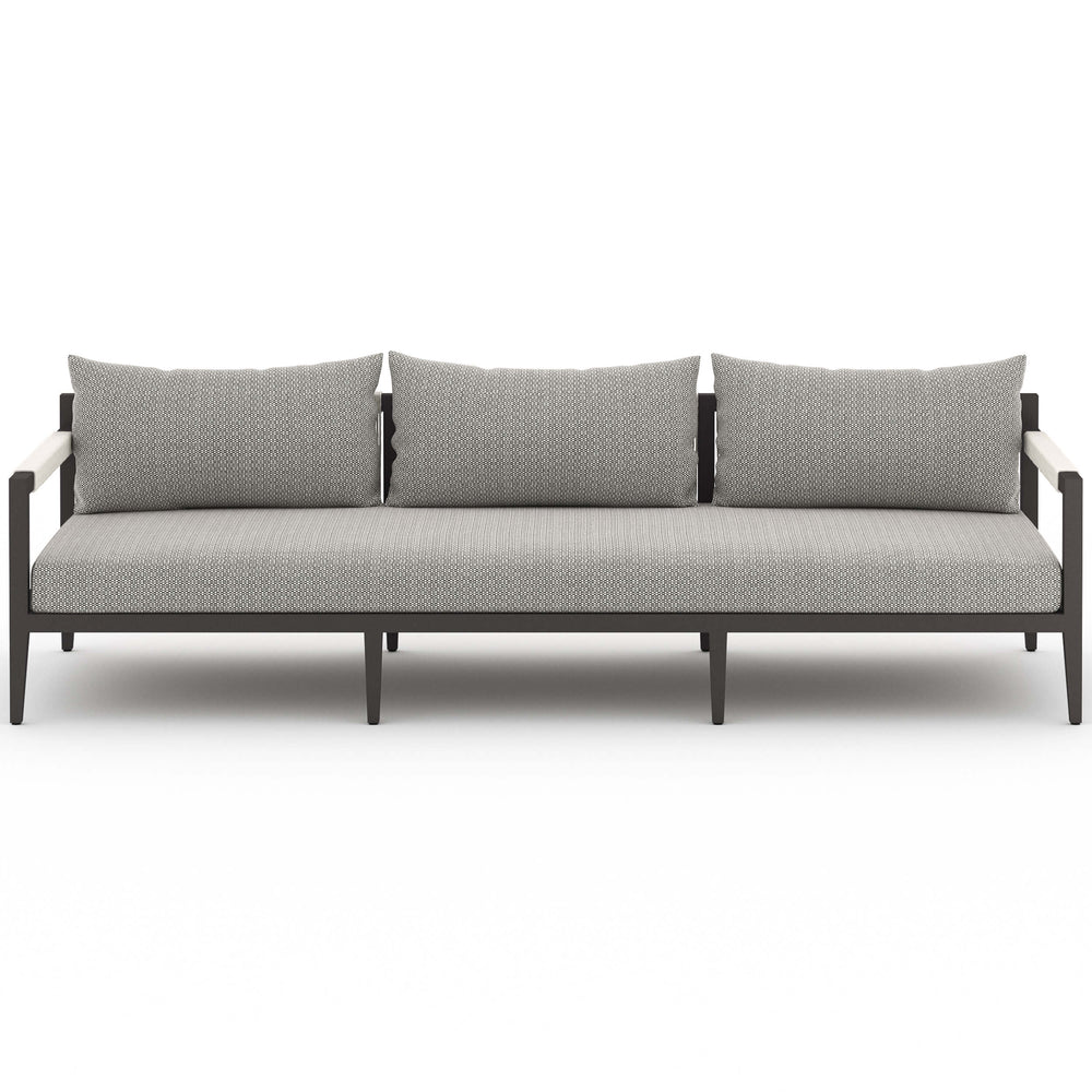 Sherwood 93" Outdoor Sofa, Faye Ash/Bronze-Furniture - Sofas-High Fashion Home