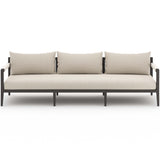 Sherwood 93" Outdoor Sofa, Faye Sand/Bronze-Furniture - Sofas-High Fashion Home