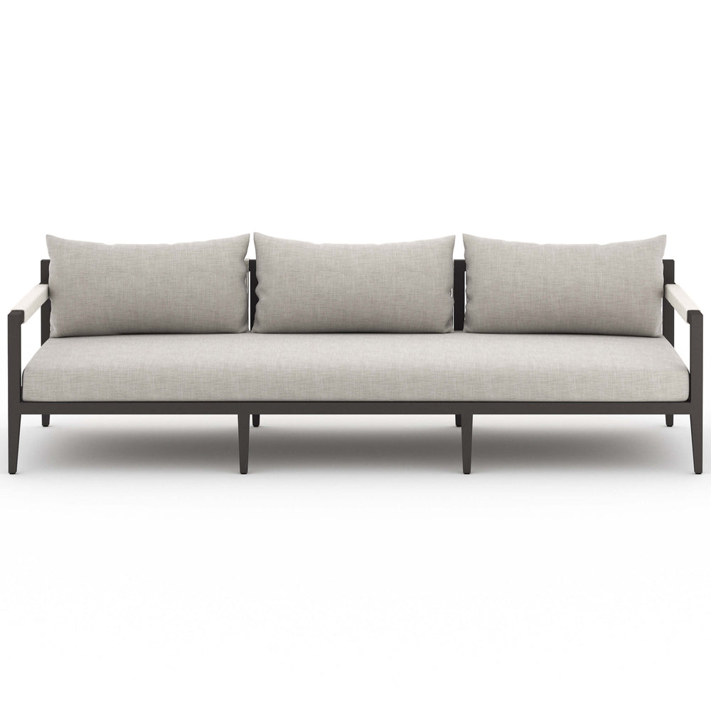 Sherwood 93" Outdoor Sofa, Stone Grey/Bronze-Furniture - Sofas-High Fashion Home