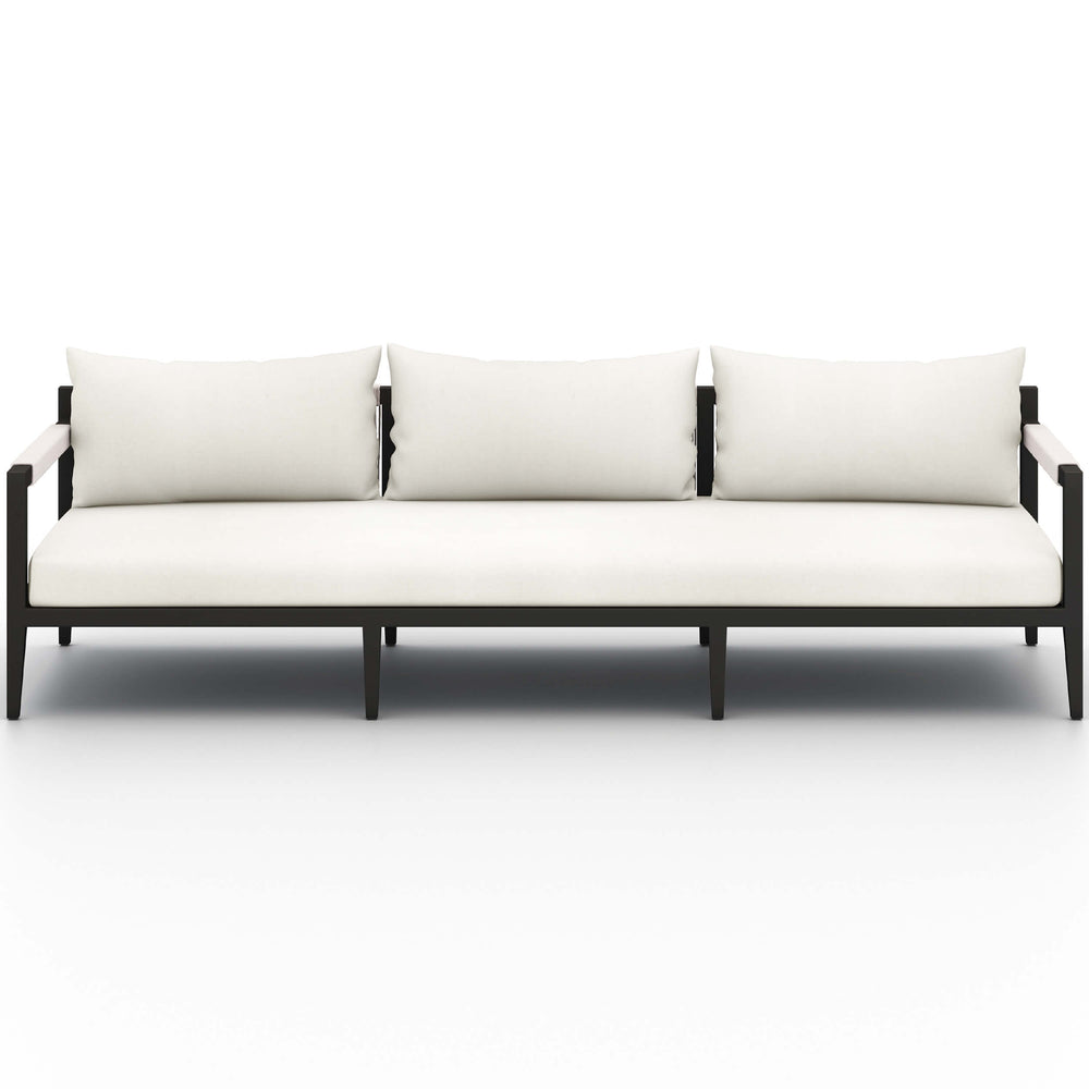 Sherwood 93" Outdoor Sofa, Natural Ivory/Bronze-Furniture - Sofas-High Fashion Home