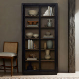 Normand Cabinet, Distressed Black-Furniture - Storage-High Fashion Home