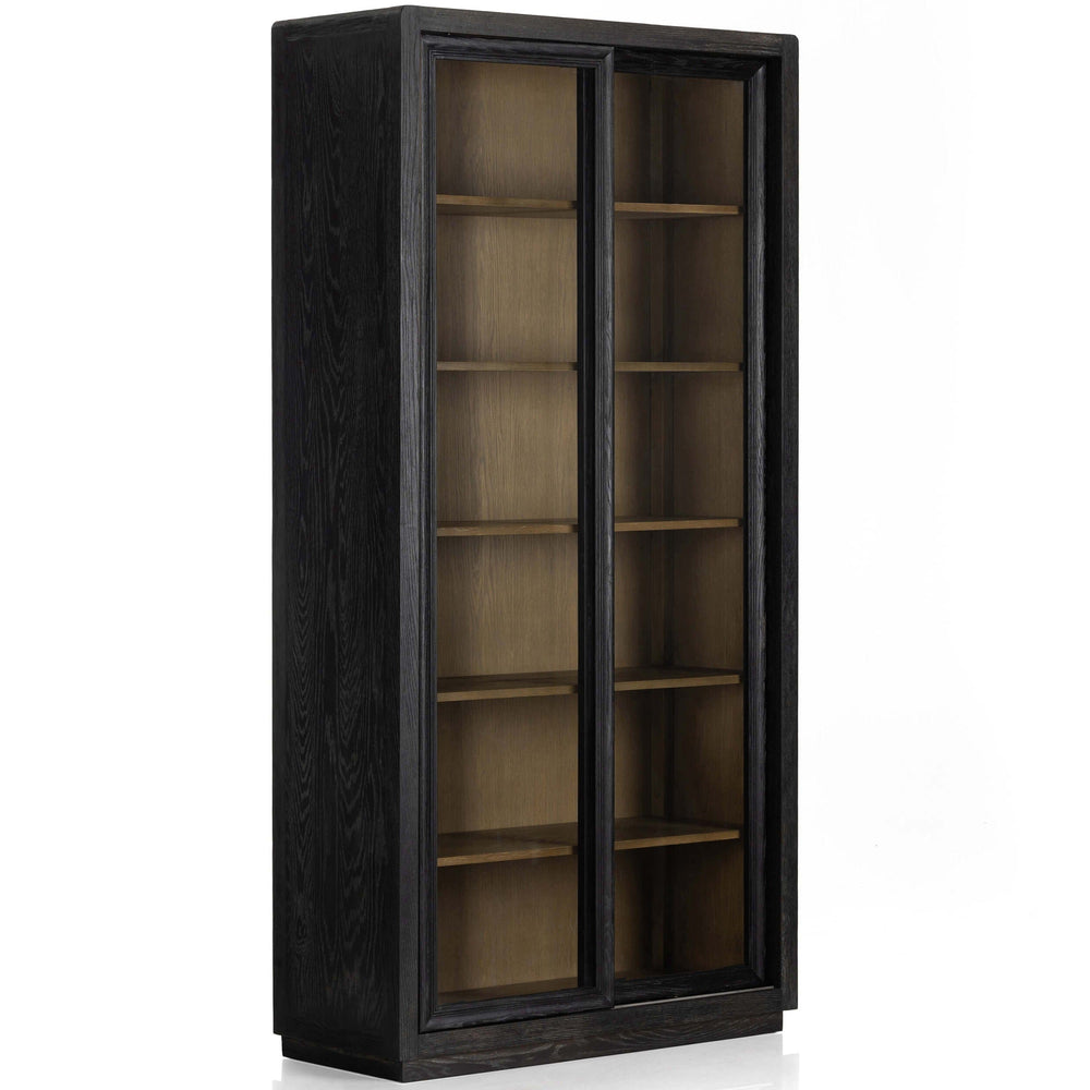 Normand Cabinet, Distressed Black-Furniture - Storage-High Fashion Home