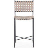 Garza Leather Counter Stool, Smoke Grey-Furniture - Dining-High Fashion Home