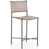 Garza Leather Counter Stool, Smoke Grey-Furniture - Dining-High Fashion Home