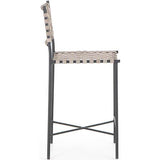 Garza Leather Counter Stool, Smoke Grey-Furniture - Dining-High Fashion Home