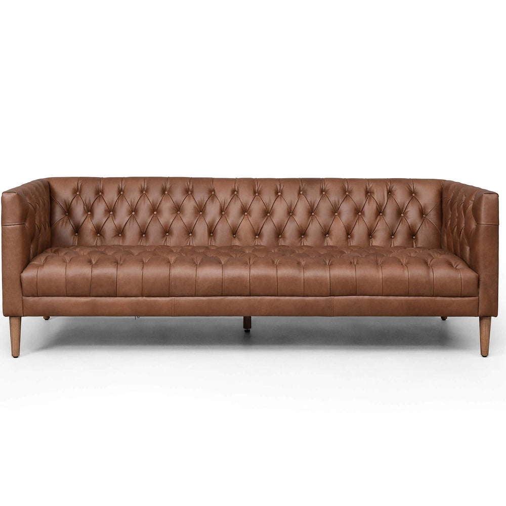 Williams Leather Sofa, Washed Chocolate-High Fashion Home