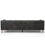 Williams Leather Sofa, Washed Ebony-High Fashion Home