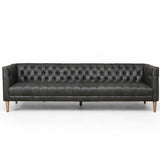 Williams Leather Sofa, Washed Ebony-High Fashion Home