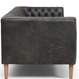 Williams Leather Sofa, Washed Ebony-High Fashion Home