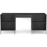 Trey Executive Desk, Black Wash-Furniture - Office-High Fashion Home