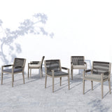 Sherwood Outdoor Dining Arm Chair, Charcoal/Weathered Grey-Furniture - Dining-High Fashion Home