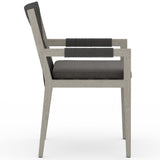 Sherwood Outdoor Dining Arm Chair, Charcoal/Weathered Grey-Furniture - Dining-High Fashion Home