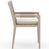 Sherwood Outdoor Dining Arm Chair, Faye Sand/Washed Brown-Furniture - Dining-High Fashion Home