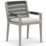 Sherwood Outdoor Dining Arm Chair, Stone Grey/Weathered Grey-Furniture - Dining-High Fashion Home