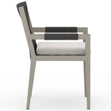 Sherwood Outdoor Dining Arm Chair, Stone Grey/Weathered Grey-Furniture - Dining-High Fashion Home