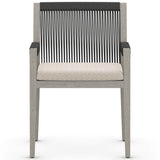 Sherwood Outdoor Dining Arm Chair, Faye Sand/Weathered Grey-Furniture - Dining-High Fashion Home